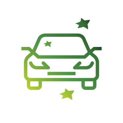 A green cartoon car