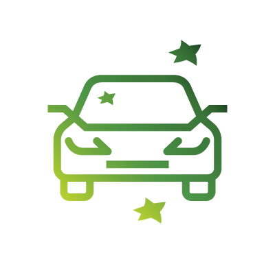 A green cartoon car