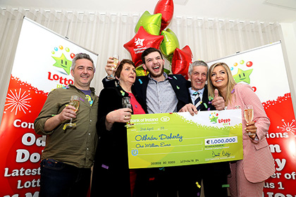 Donegal farmer Odhrán Doherty and family Lotto Plus 1 Win