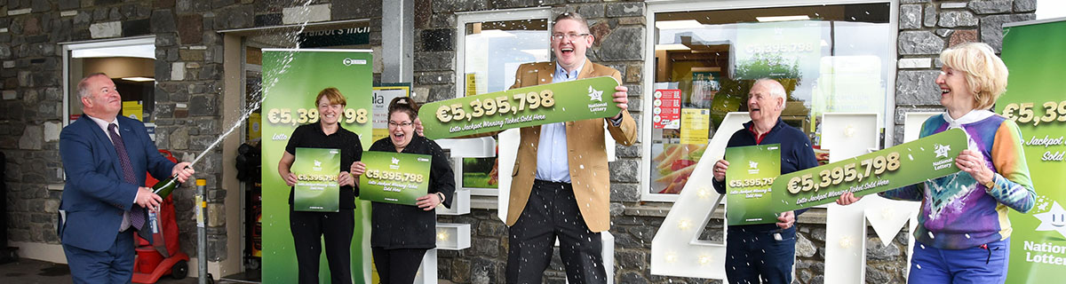 DeLoughry’s Gala service station at Talbot’s Inch Co. Kilkenny celebrates latest Lotto jackpot win